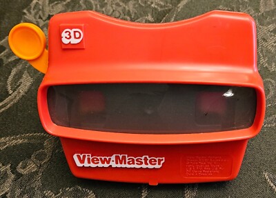 Vintage View Master 3D Viewer--Red Classic Viewer with Orange Slide and 1 Reel