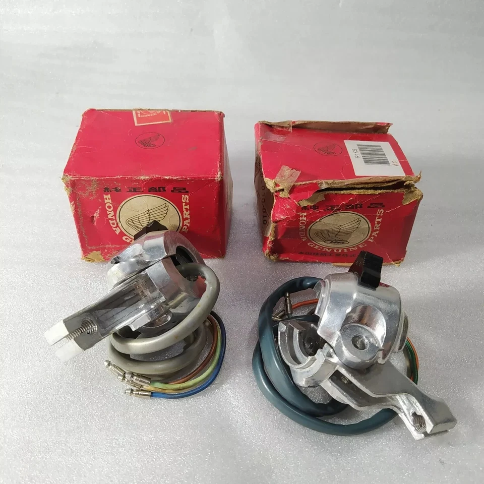 HONDA C200 CA200 C201 CD90 puede adaptarse a C110 C115 Interruptor Manillar Par Nuevo de Lote Antiguo Original Foto 4 de 4