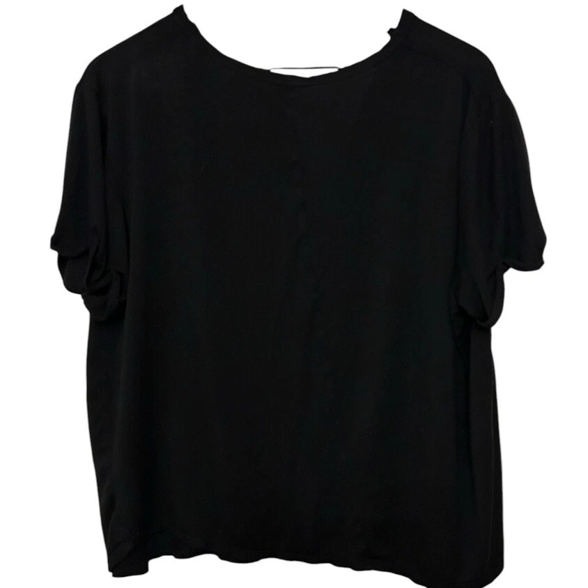 Antigo Y2K top feminino tamanho 2x asas de anjo cyber grunge motociclista fenda pregas angustiado - Imagem 2 de 4