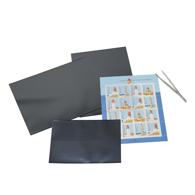 Timbre Poste Album Timbres 32 Pages Noires A5 - 6 Pochettes Par Page - Couverture Marron Album échange Timbres Qualité