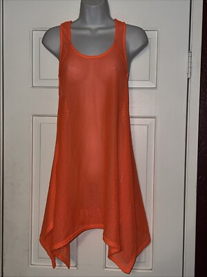 Francesca s Swim Cover Up S/M Sleeveless Orange 