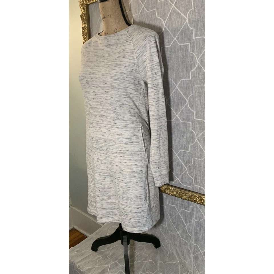 Betsey Johnson 女式小号运动衫连衣裙希瑟灰色 3/4 袖休闲 — 第 2/4 张图片