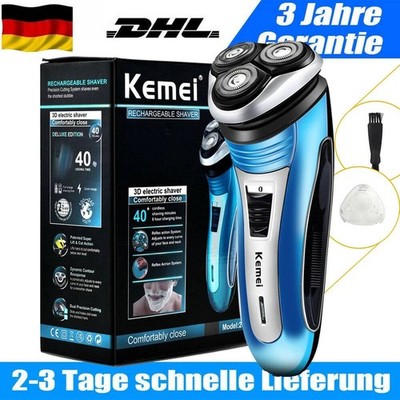 Akku Rasierer Nass Trocken Rasierapparat Elektrorasierer Herrenrasierer 3D DHL
