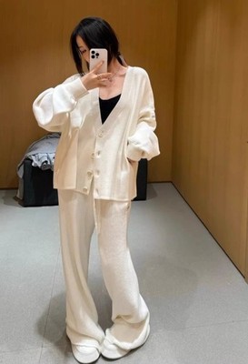 AIo Yoga Scholar Cardigan Sweater Knit Dropped Shoulder Oversized Women's Coats