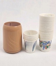 Vintage Dixie Cup Bathroom Countertop Pop Up Dispenser Cups Lot