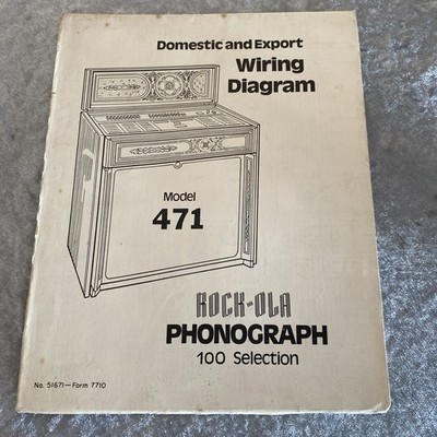 Rock-ola 471 Jukebox Phonograph Domestic & Export Schaltpläne 100 Auswahl