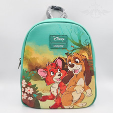Mini Mochila Bolso Loungefly Disney El Zorro y el Sabueso Dúo Amigos Verde Nuevo