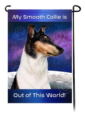 Out of This World Garden Flag - Tri Smooth Collie
