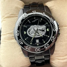Sun Time Florida Gators NCAA Watch Womens 28mm Black Tone *Needs Battery 6.5”