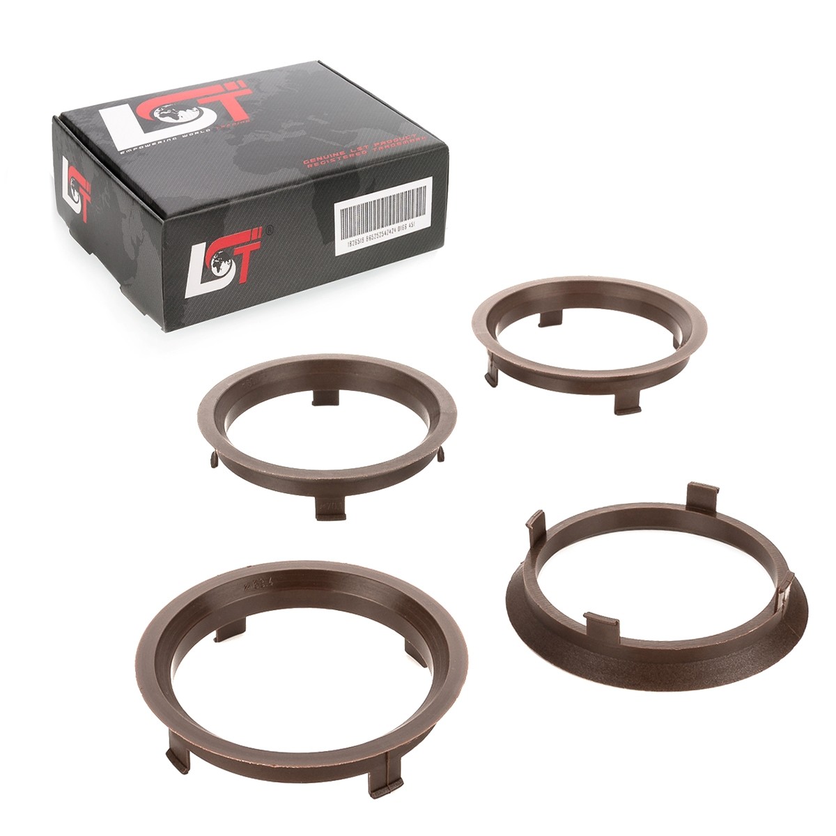 4x Distance Rings Centering Dark Brown Alloy Wheels Ø 63,4 - 70,1mm for Porsche