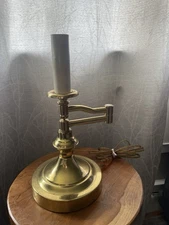 Vintage Swing Swivel Arm Desk Table Lamp Light Adjustable Brass app 10 1/2"