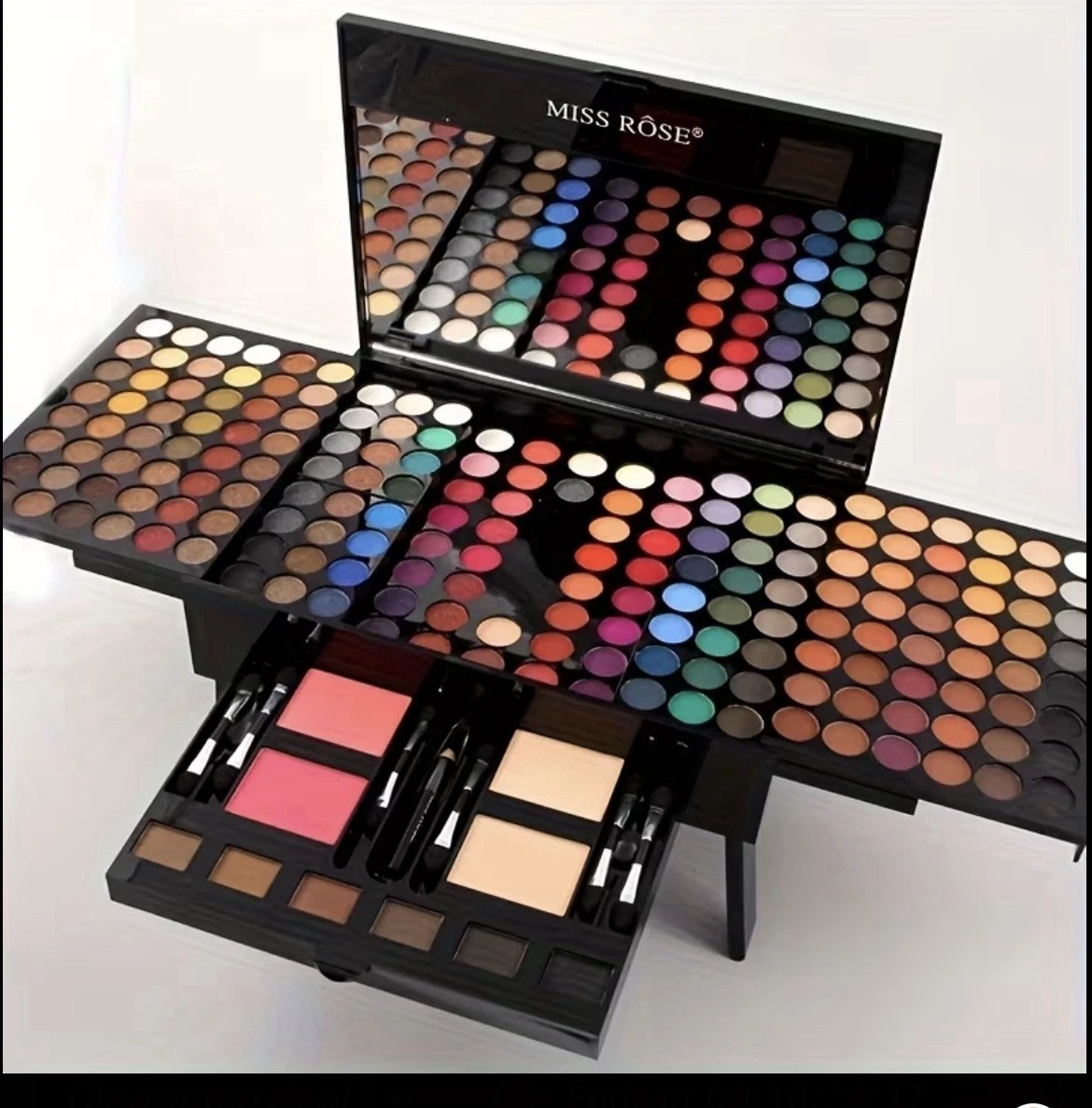 MISS ROSE 190 Color Makeup Palette Kit Eyeshadow Blush Powder Brushes Mirror
Opens in a new window o