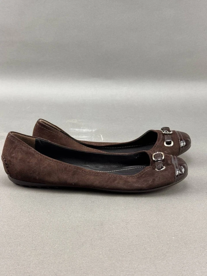 The Original Zapato Coche Mujer Marrón Mocasines Pisos Gamuza Talla 38.5 Italia Foto 2 de 4