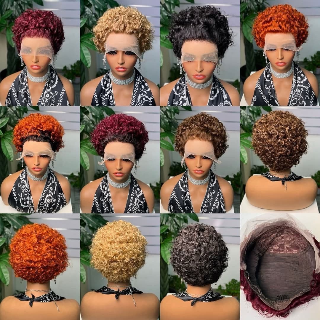 Short Curly Synthetic Wig for Women, Colored, Classic Cap, Multiple Shades