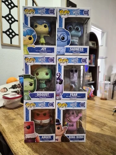 Funko Pop! Vinyl Inside Out Joy Sadness Disgust Fear Anger Series 1 #132-136 Set