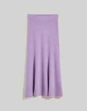 Madewell x Aimee Song Womens Lavender Wool Blend Pull On Midi Skirt Size M NWT