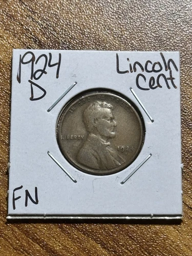 1924 D LINCOLN WHEAT CENT PENNY NICE FN FINE BETTER DATE COIN (Raw13894) (A)