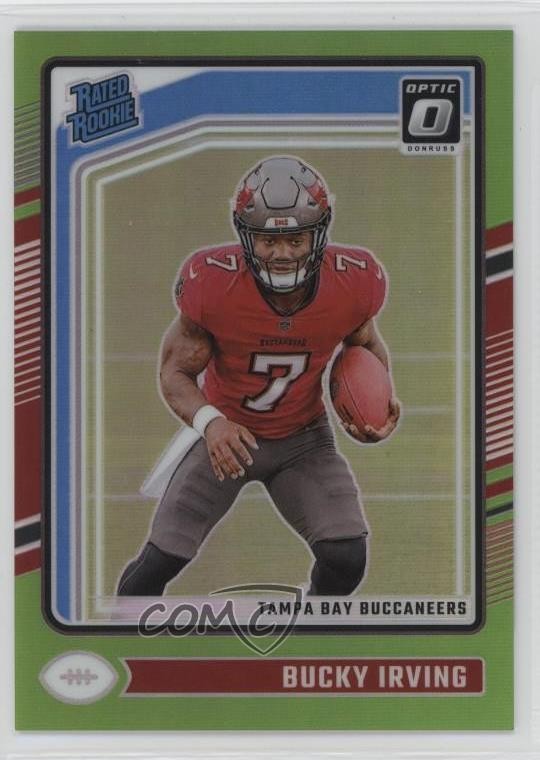 2024 Donruss Optic Rated Lime Green Prizm 27/50 Bucky Irving #216 Rookie RC 13c1