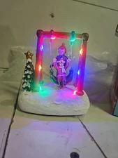 FG Square LED Lighted Swing in the Snow for Christmas Village in Box