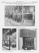 General Electric Co at the St Louis Exhibition 3x Old Engineering Prints 1904