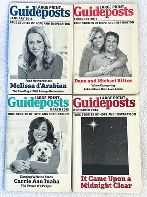 Guideposts LARGE PRINT Magazine 4 Back Issues 2015 Jan Feb Mar Dec True Stories