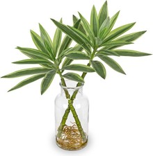 Oairse Artificial Plant in Glass Vase with Faux Water 36cm Decorative Fake Plan