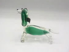 Blown Glass DACHSHUND Dog Long Figurine  4" Fermory Cork  Ireland Seawell Glass