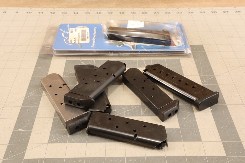 Lot of 7X 1911, 7 & 8 Round .45ACP Steel Magazines. Kimber &  Act-mag
