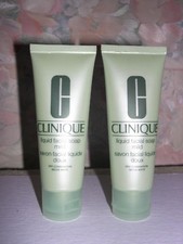 2 Clinique Liquid Facial Soap Mild Dry Combination 1.7 oz./50 ml Ea Total 3.4 oz