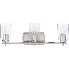 Progress Lighting Adley 23 in. 3-Light Polished Nickel Bathroom Vanity Light