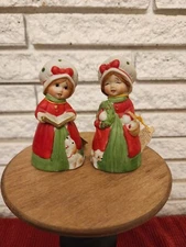 Set of 2 Christmas Bells Porcelain Jasco 1980 With Tags