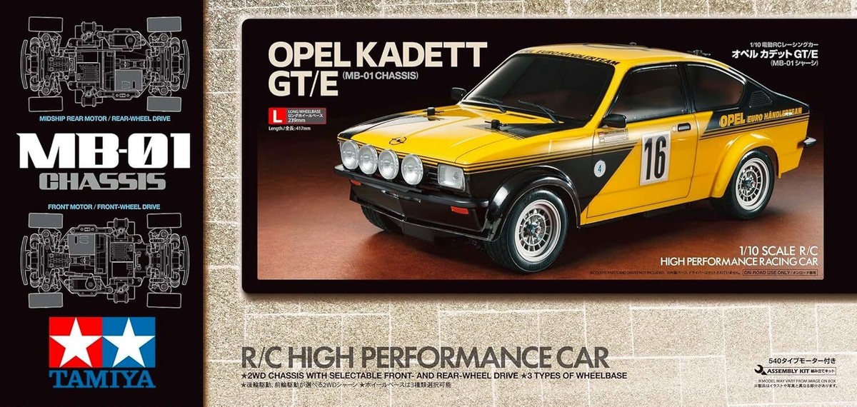 TAMIYA 58729 MB-01 Opel Kadett GT/E with painted body (unassembled