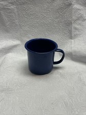 Blue  White Speckled Enamelware Camping Coffee Mug -