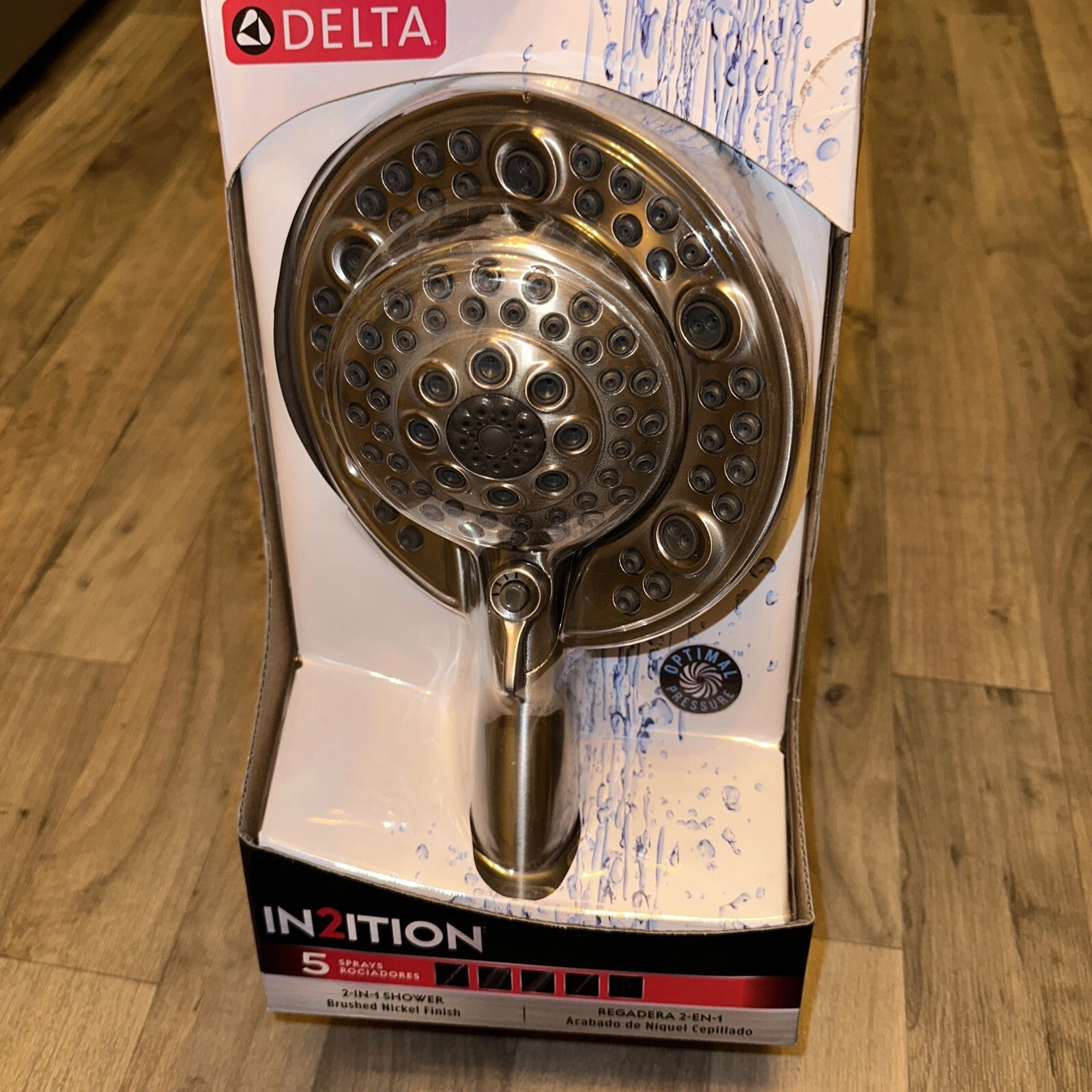 New Delta In2ition Satin Nickel Round Dual/Combo Shower Head