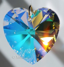 Swarovski 6228 28mm Heart Austrian Crystal AB Coated Pendant Prism 1-1/16"