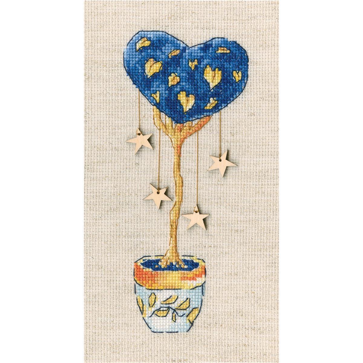 RTO counted Cross Stitch Kit with plywood form ""Topiary - tree of happiness"" CBE