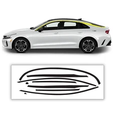 Fits 2021 - 2025 Kia K5 Rear Sides Window Chrome Delete Vinyl Decal Overlay