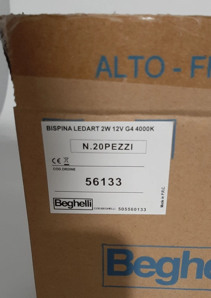 BEGHELLI 56133 LEDART LAMPADINA BISPINA LED 2W G4 4000K  - Immagine 2 di 3