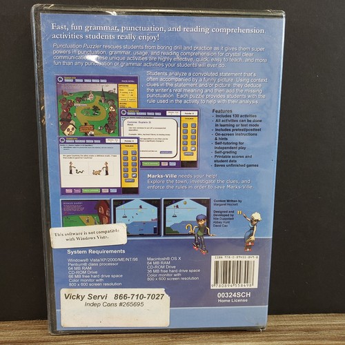 Punctuation Puzzler Commas & More C1 CD-ROM Mac Windows GRADES 7-8 NEW SEALED PC - Picture 5 of 9
