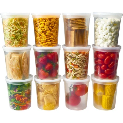 32 oz Heavy Duty Large Round Deli Food/Soup Plastic Containers w/ Lids BPA free - Picture 6 of 7
