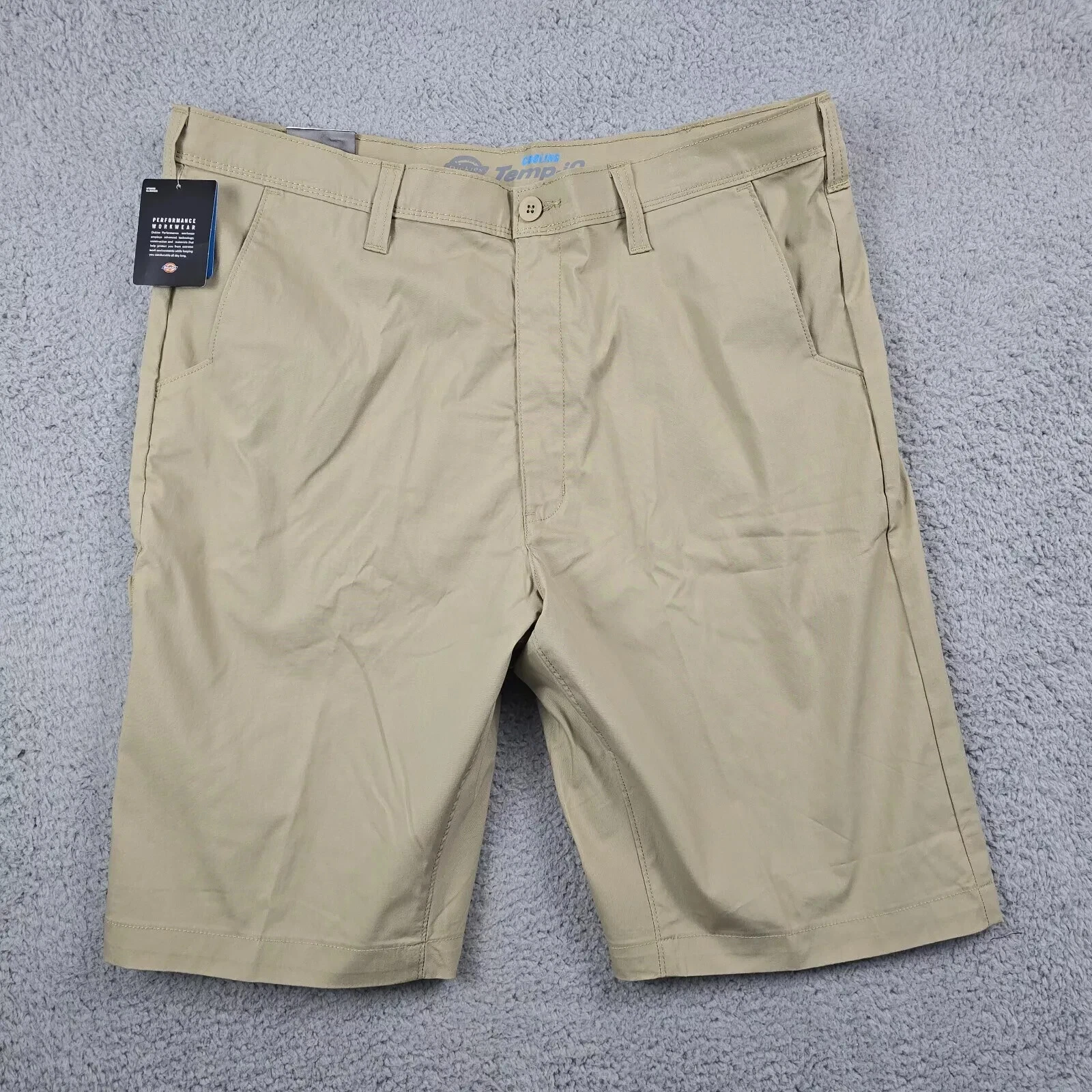 Dickies Shorts Mens 38 Beige Khaki 11in UV Work Outdoor Fishing Lightweight NWT