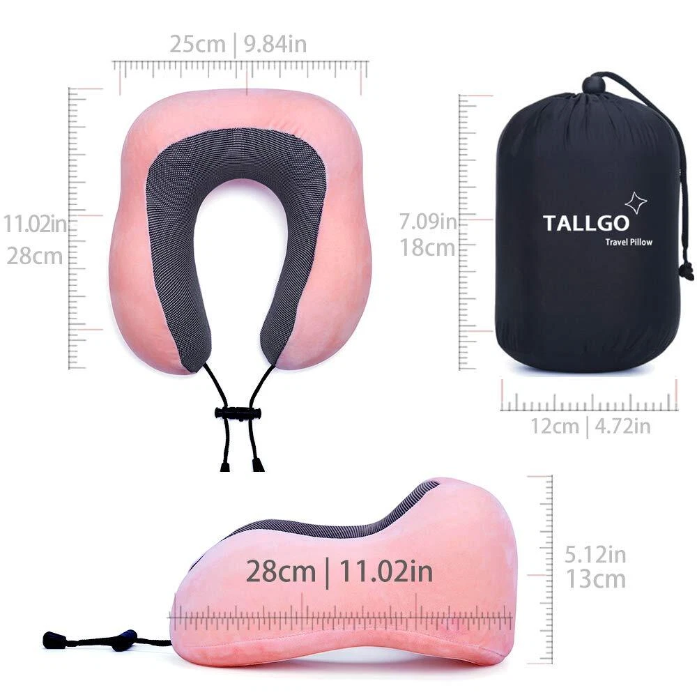 Travel Pillow Best Memory Foam Neck Pillow Head Support Soft Pillow for Sleep...