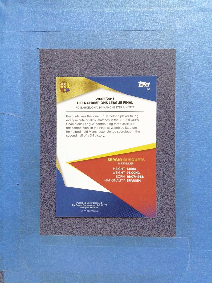 2021 Topps SERGIO BUSQUETS Iconic Moments #40 Barcelona @SR10 | eBay