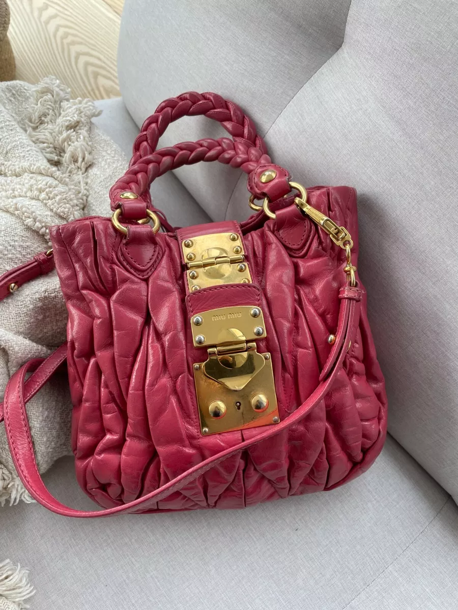 Miu Miu, Bags, Miu Miu Matelasse Lamb Leather Medium Handbag