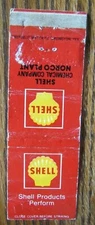 NORCO PLANT SHELL GAS REFINERY MATCHBOOK MATCHCOVER: NORCO, LOUISIANA -E20