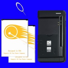 Long Endurance 2x 2300mAh Standard Battery Charger for Alcatel Raven A574BL USA