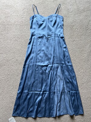 satin midi dress abercrombie Abercrombie & Fitch satin lace trim halter neck midi dress in white