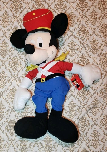 Disney Store Mickey Mouse stuffed animal band nutcracker soldier 30" 