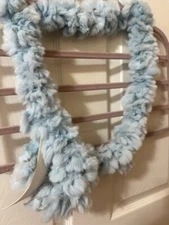 Trilogy rabbit fur Blue  Pull-Through Scarf new with tags