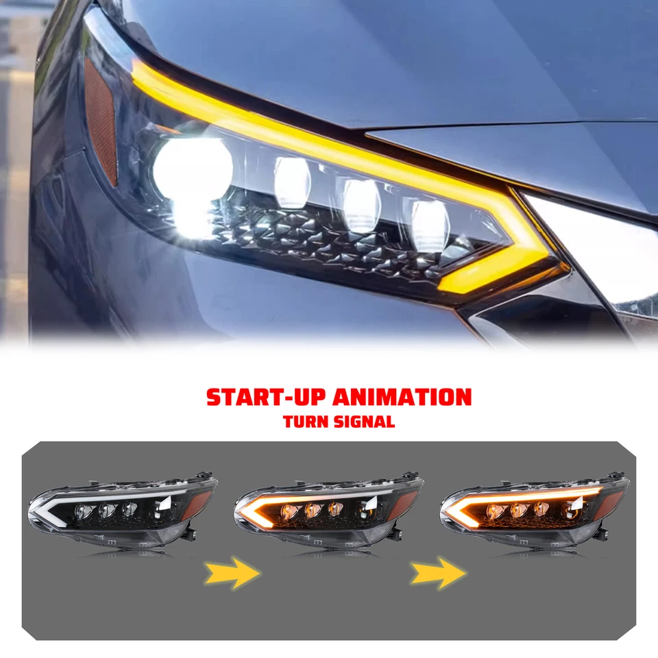 日产 Sentra 2020 - 2024 B18 顺序前灯组件 LED 车头灯 — 第 4/4 张图片